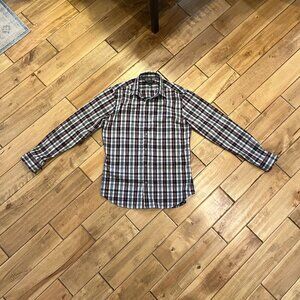 Banana Republic Men's Tailored Slim Fit Stretch Purple and Gray Check